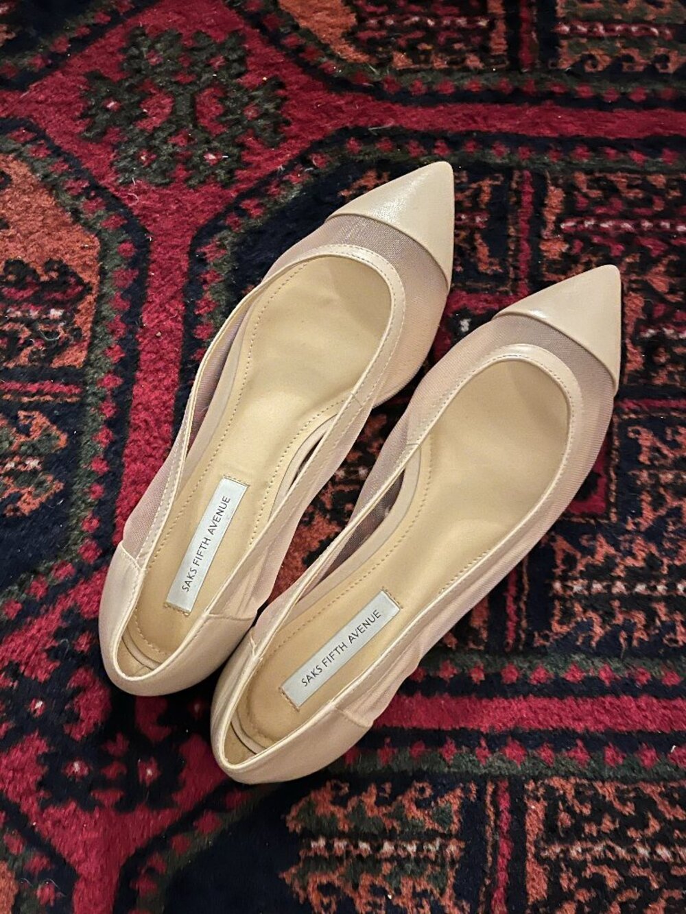 Saks Fifth Avenue mesh flats size 8